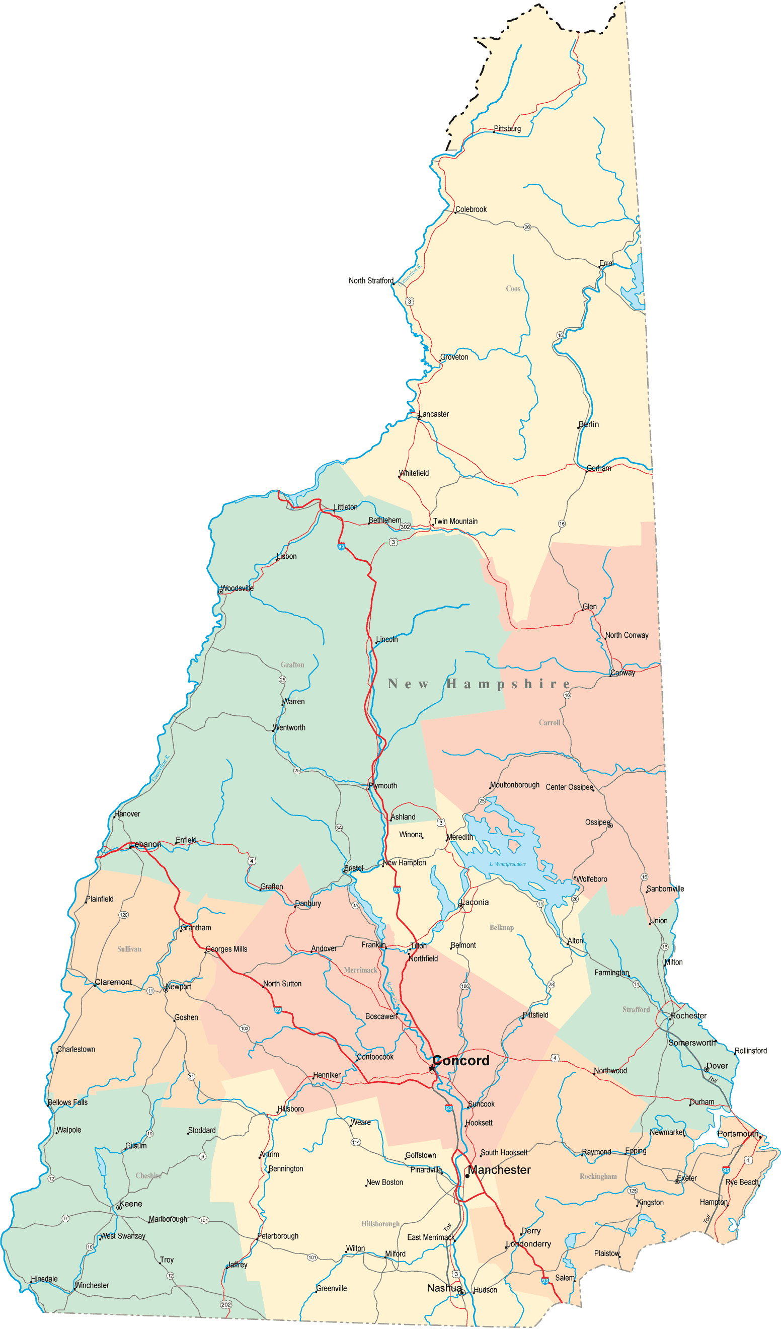 Us Map New Hampshire