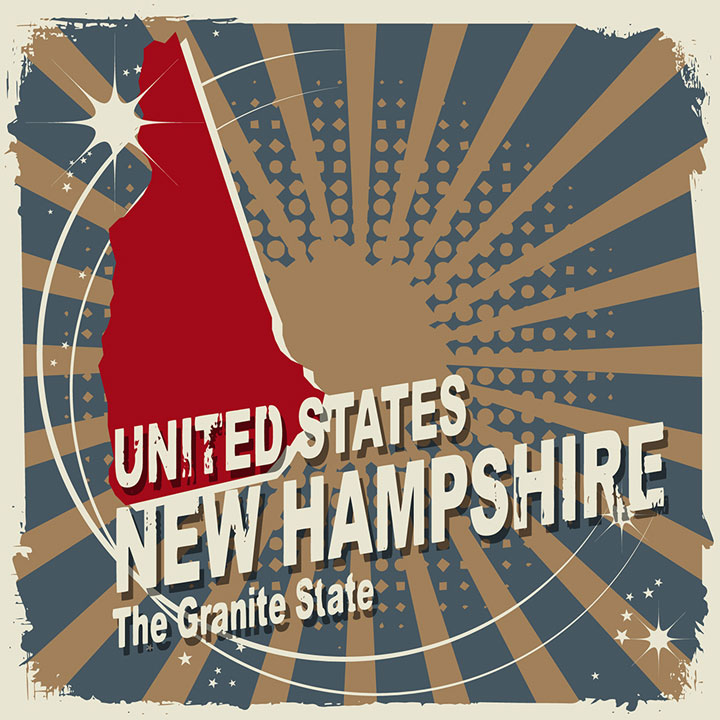 abstract new hampshire map